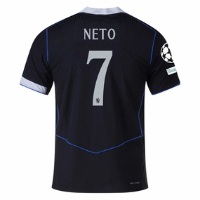 Every Move Active Lifestyle Nike Neto Chelsea T90 Authentic Third Jersey w/ Champions League & World Champions Patch 25/26 (Black/Silver)