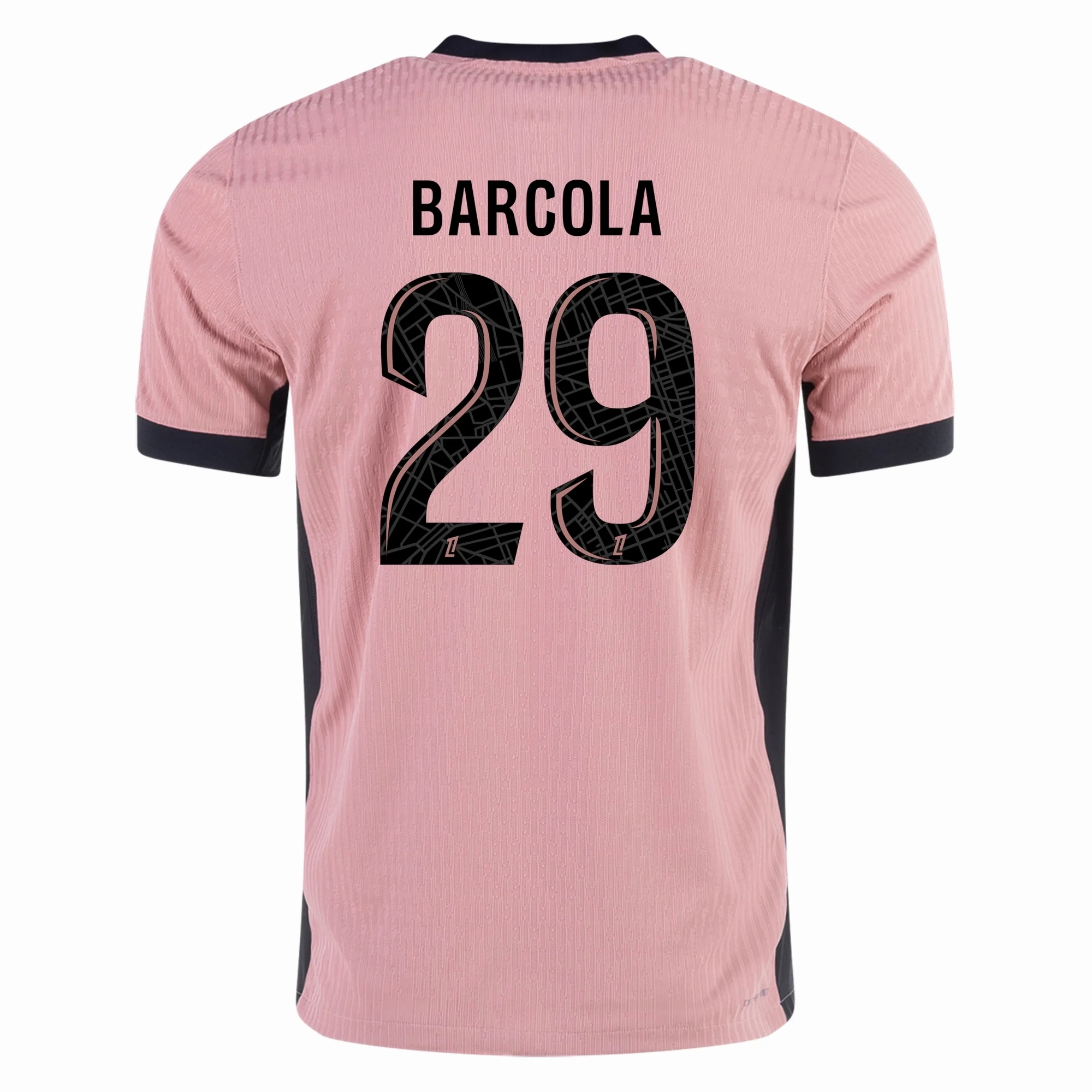 Nike Paris Saint-Germain Authentic Bradley Barcola Third Jersey 24/25 (Rust Pink/Black) UV Protection Finish On The Go