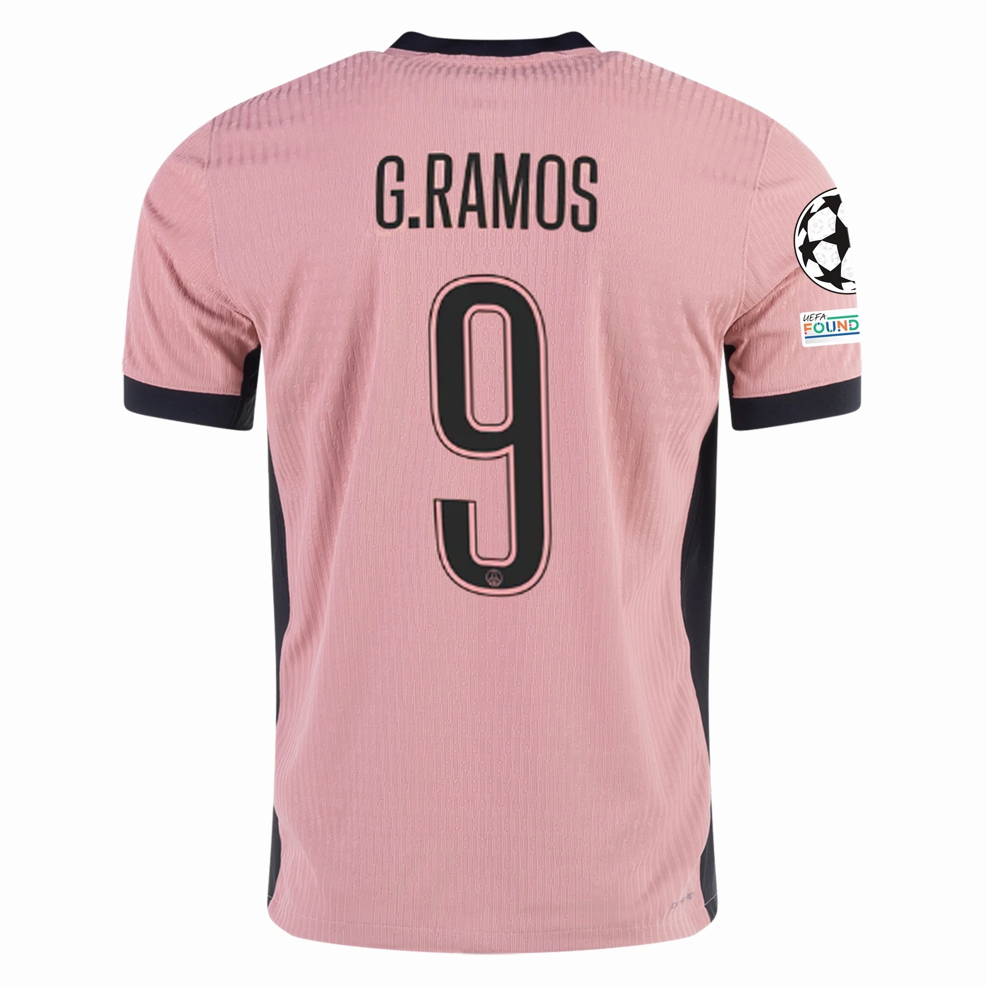 Nike Paris Saint-Germain Authentic Gon?alo Ramos Third Jersey w/ Champions League Patches 24/25 (Rust Pink/Black) Training Ready