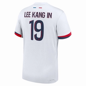 Nike Paris Saint-Germain Authentic Lee Kang In Away Jersey 24/25 (White/Midnight Navy) Quick Dry Material