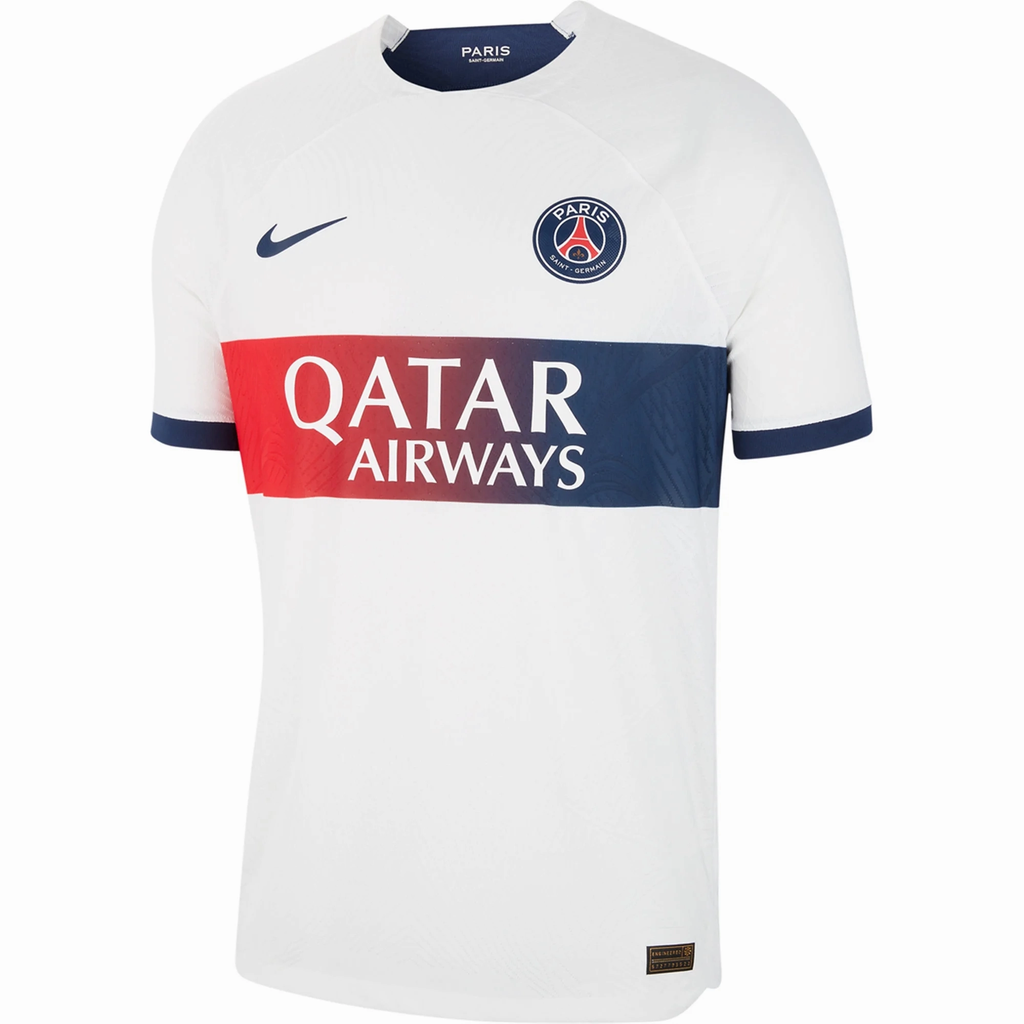 Reinforced Stitching Nike Paris Saint-Germain Authentic Match Vaporknit Away Jersey 23/24 (White/Midnight Navy)