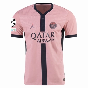 Urban Flex Nike Paris Saint-Germain Authentic Third Jersey w/ Champions League Patches 24/25 (Rust Pink/Black)