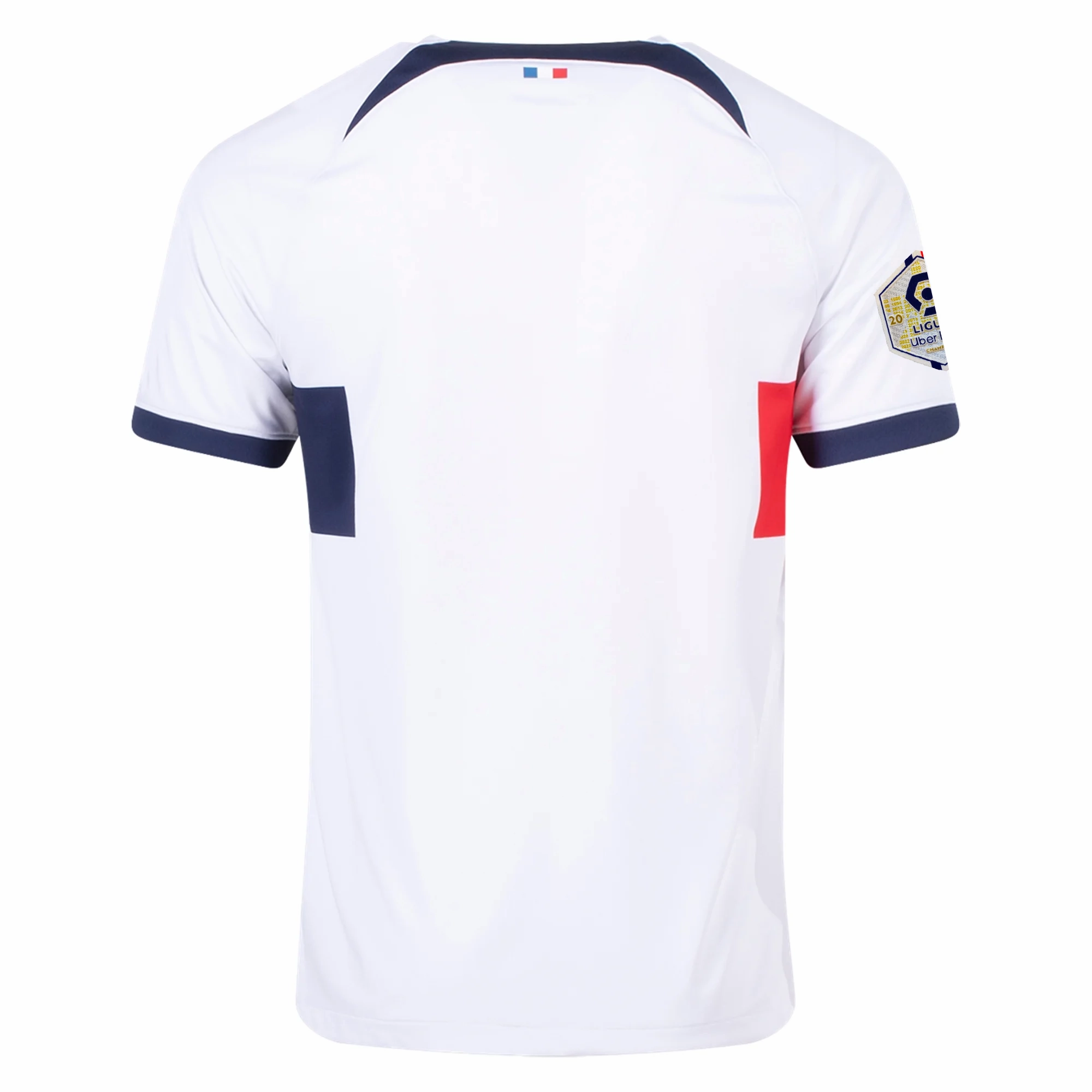 Double Stitched Hemming Athletic Form Nike Paris Saint-Germain Away Jersey w/ Ligue 1 Patch 23/24 (White/Midnight Navy)