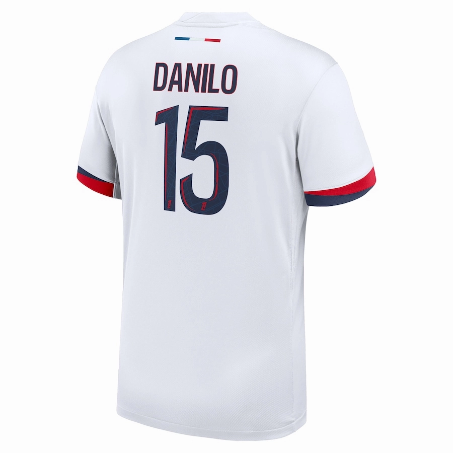 Moisture wicking UV Protection Finish Nike Paris Saint-Germain Danilo Pereira Away Jersey 24/25 (White/Midnight Navy)