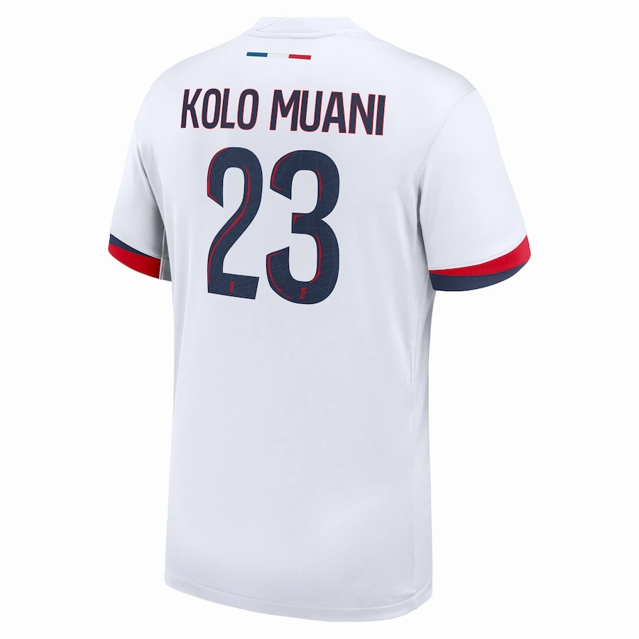 Team Vibe Nike Paris Saint-Germain Kolo Muani Away Jersey 24/25 (White/Midnight Navy)