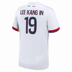 Nike Paris Saint-Germain Lee Kang In Away Jersey 24/25 (White/Midnight Navy) Performance Gear Layered Insulation System