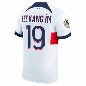 Nike Paris Saint-Germain Lee Kang In Away Jersey w/ Ligue 1 Patch 23/24 (White/Midnight Navy) streamlined look Durable Blend Fabric