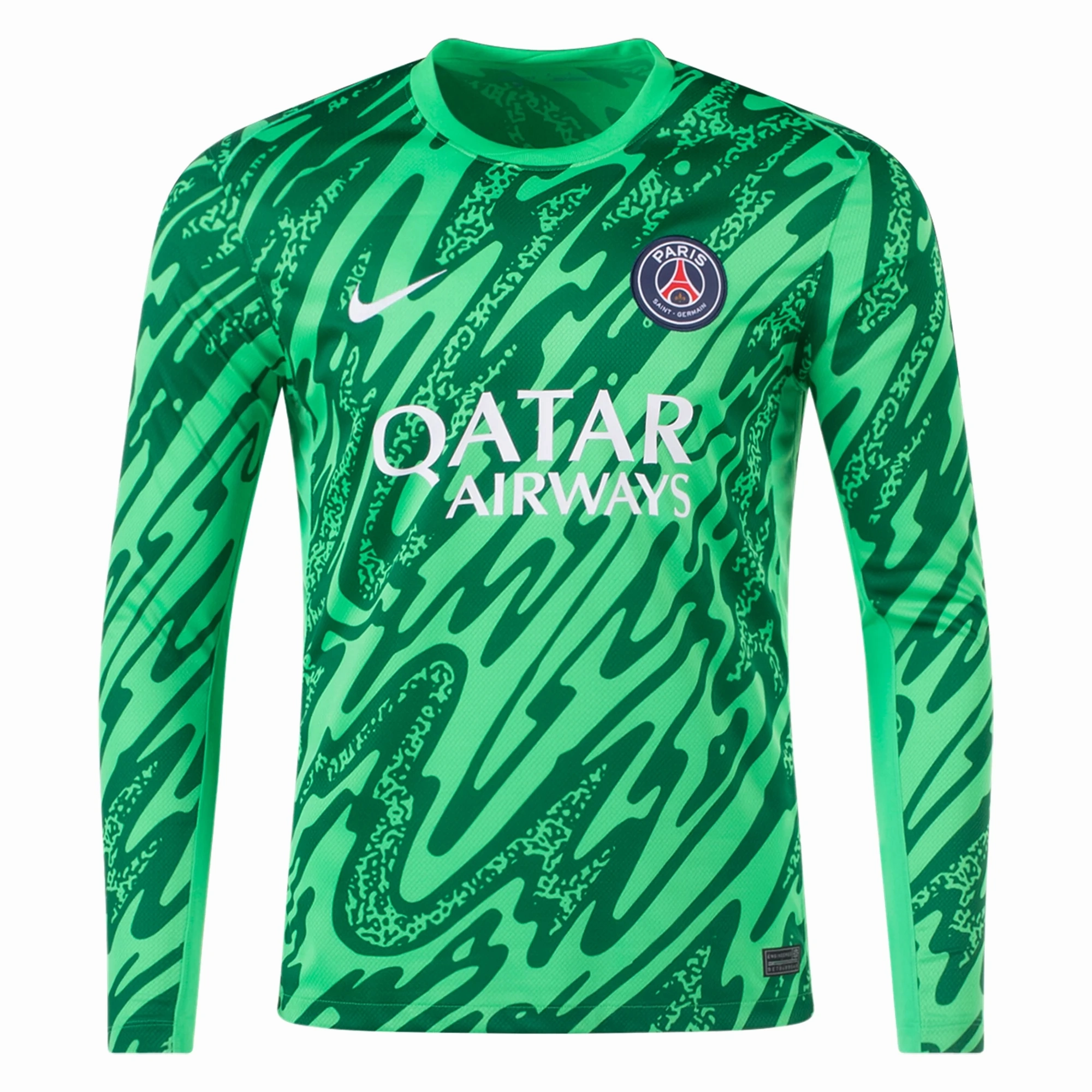 Nike Paris Saint-Germain Long Sleeve Goalkeeper Jersey 24/25 (Green Spark/Pine Green) Sporty Appeal High Elasticity Cloth