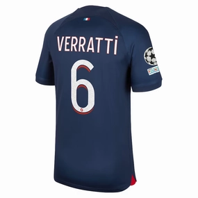 Athletic Performance Nike Paris Saint-Germain Marco Verratti Home Jersey w/ Champions League Patches 23/24 (Midnight Navy)