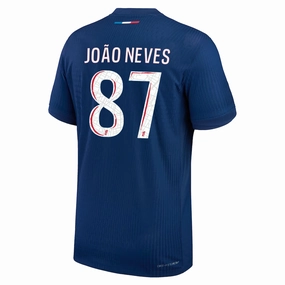 Nike Paris Saint-Germain Match Authentic Jo?o Neves Home Jersey 24/25 (Midnight Navy/White) Comfort Fit Collar Daily Active