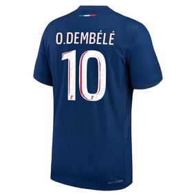 Fitted Layer High Stretch Elastic Cuffs Nike Paris Saint-Germain Match Authentic Ousmane Demb??l?? Home Jersey 24/25 (Midnight Navy/White)