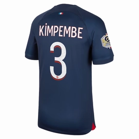 Cool Texture Nike Paris Saint-Germain Presnel Kimpembe Home Jersey w/ Ligue 1 Champions Patch 23/24 (Midnight Navy)