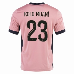High Density Knit Fabric Smart Motion Nike Paris Saint-Germain Randal Kolo Muani Third Jersey 24/25 (Rust Pink/Black)