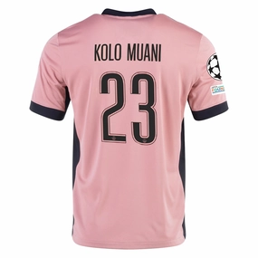 Nike Paris Saint-Germain Randal Kolo Muani Third Jersey w/ Champions League Patches 24/25 (Rust Pink/Black) High Visibility Details Mesh Detail