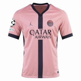 Temperature Control Technology Nike Paris Saint-Germain Third Jersey w/ Champions League Patches 24/25 (Rust Pink/Black)