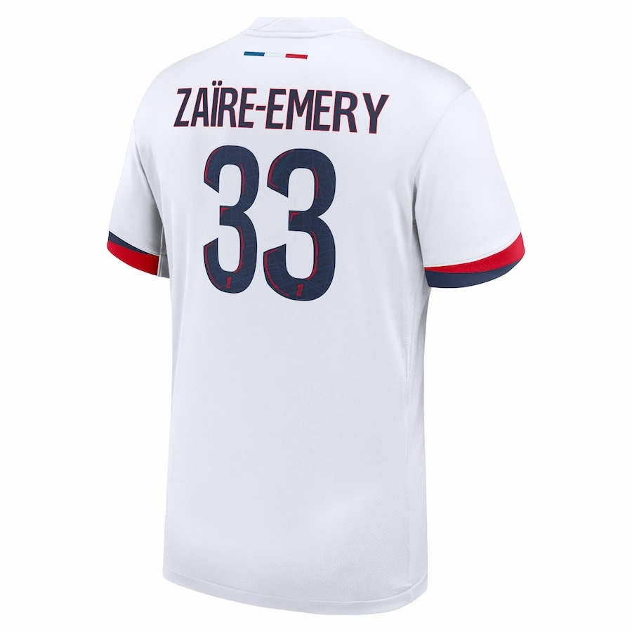 Nike Paris Saint-Germain Warren Za?re-Emery Away Jersey 24/25 (White/Midnight Navy) Active Design