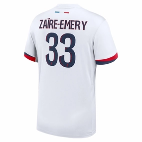Nike Paris Saint-Germain Warren Za?re-Emery Away Jersey 24/25 (White/Midnight Navy) Active Design