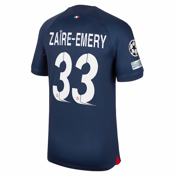 Nike Paris Saint-Germain Warren Za?re-Emery Home Jersey w/ Champions League Patches 23/24 (Midnight Navy) Studio Wear