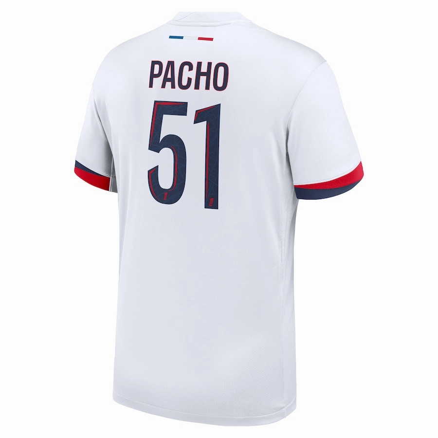 Nike Paris Saint-Germain Willian Pacho Away Jersey 24/25 (White/Midnight Navy) Reinforced Hem Durability Versatile Fit