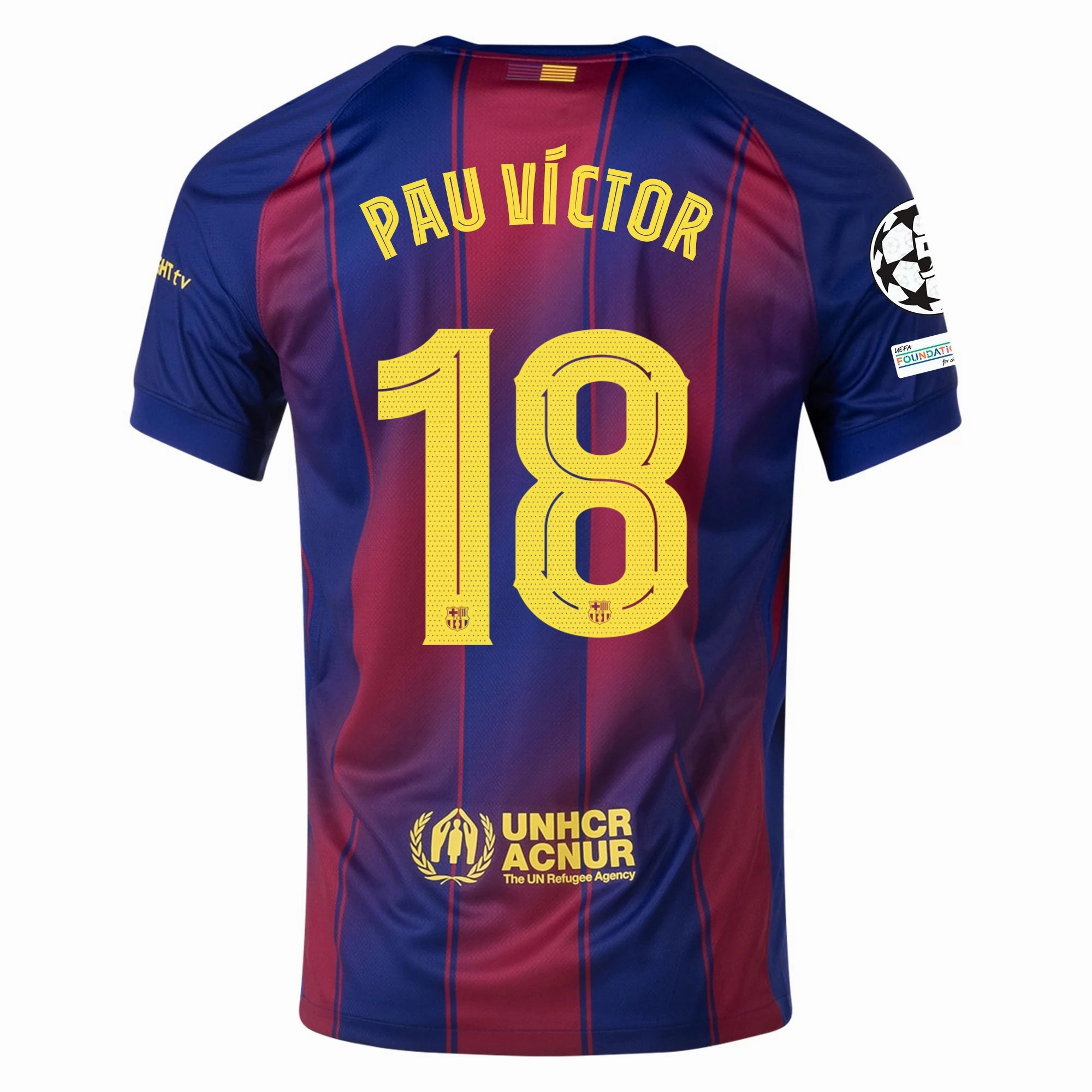 Anti Pilling Fabric Treatment Nike Pau Victor FC Barcelona Home Jersey 25/26 w/ Champions League Patches (Deep Royal Blue/Midwest Gold)
