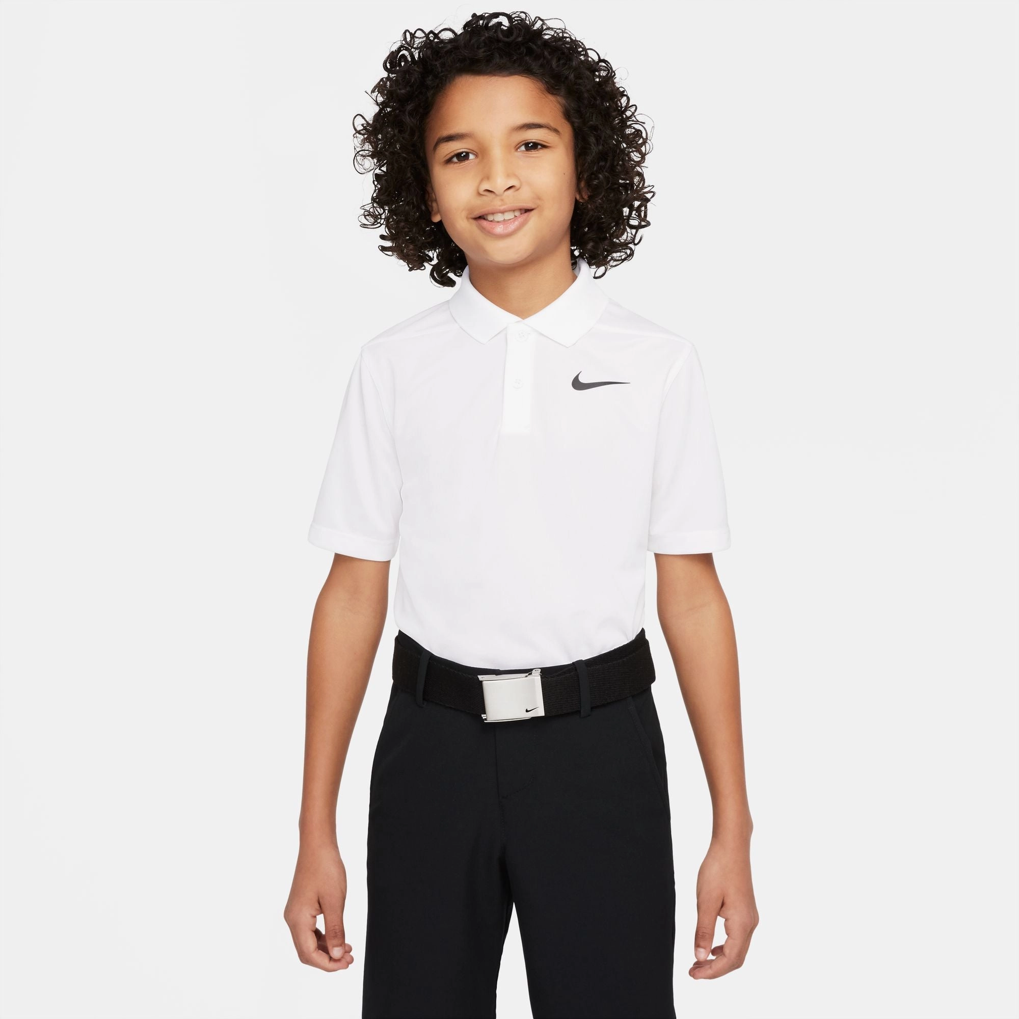 Durable Double Stitched Seams Anti Static Treatment Nike "Dri-FIT Victory Big Kids Polo'" K - White