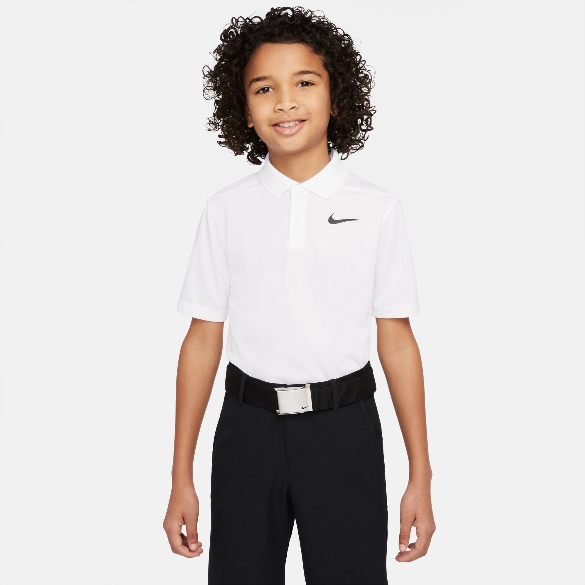 Nike "Dri-FIT Victory Big Kids Polo'" K - White Contoured Side Panels Soft Touch Inner Layer