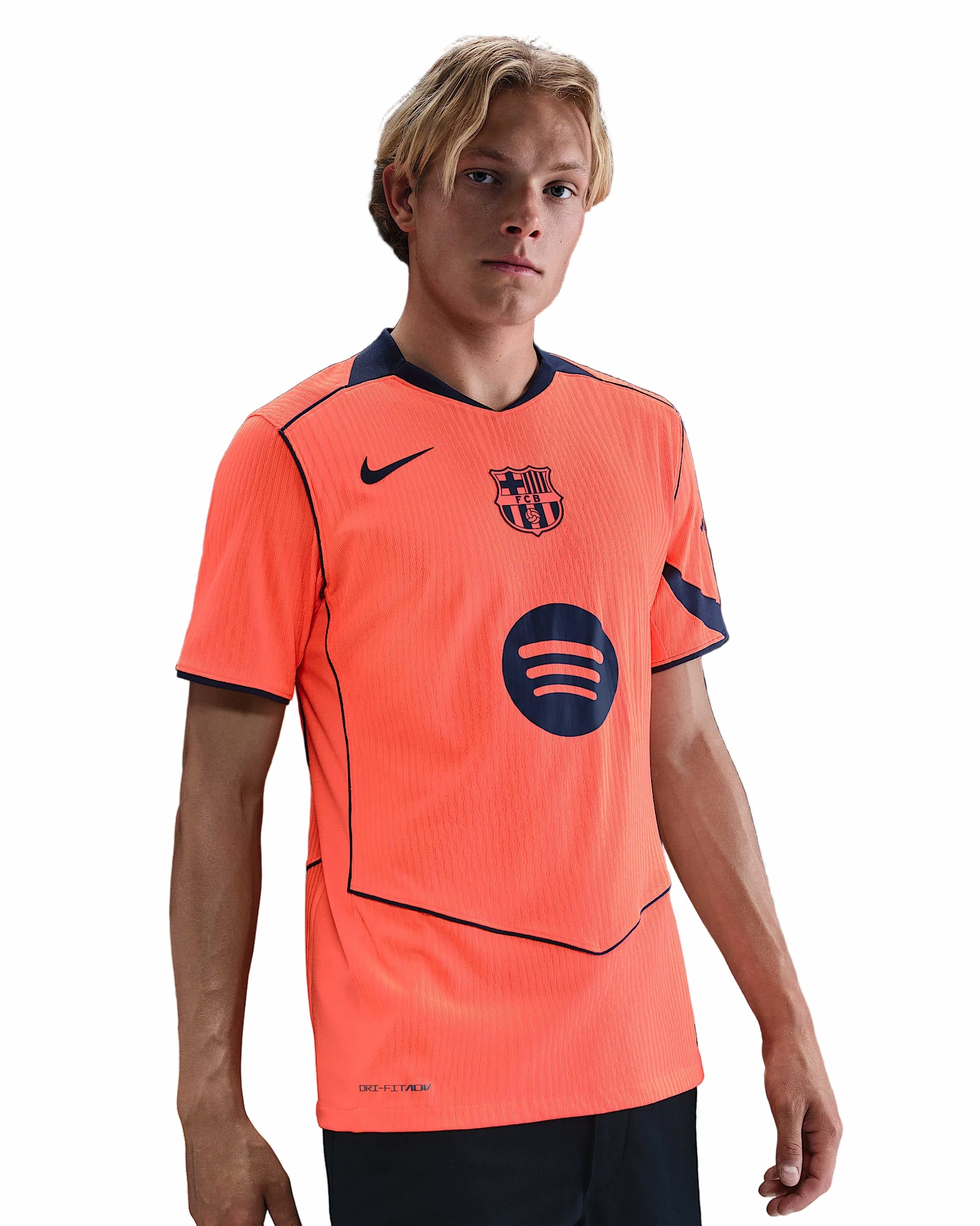 Easy Movement Nike Rashford FC Barcelona Third T90 Authentic Jersey 25/26 w/ Champions League Patches (Mango/Navy)