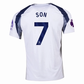 Nike Son Heung-min Tottenham Hotspurs Home Jersey w/ EPL   No Room For Racism Patch 25/26 (White/Iron/Binary Blue) Athlete Focus Multi Panel Design