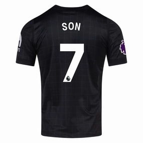 Nike Son Men's Tottenham Away Jersey w/ EPL   No Room For Racism Patches 25/26 (Black/Iron) Abrasion Resistant Surface