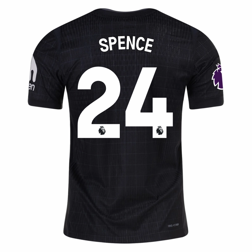 Nike Spence Tottenham Hotspur Authentic Away Jersey 25/26 w/ EPL Patch (Black/Iron) Crisp Look