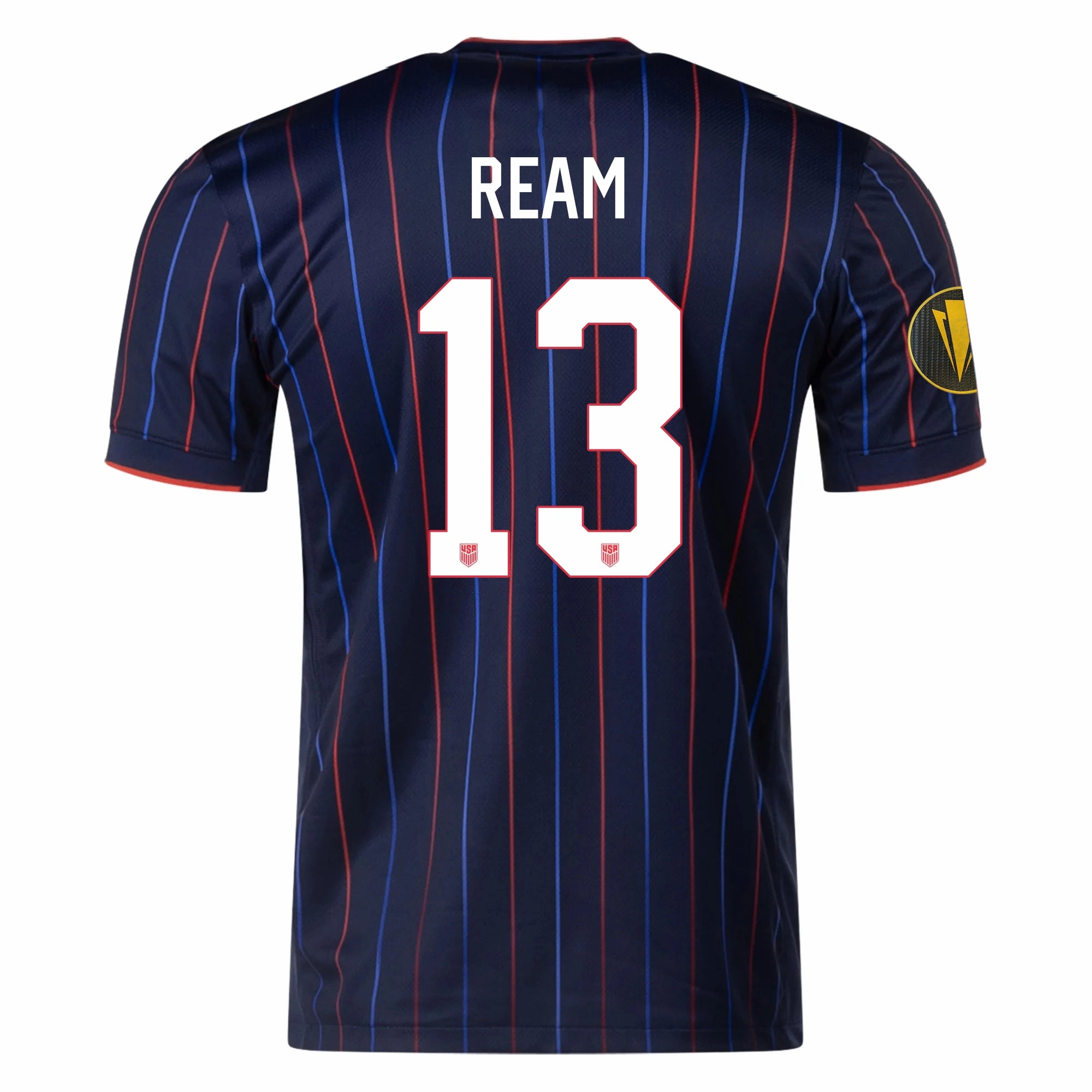 Nike Tim Ream United States Away Jersey 25/26 w/ Gold Cup Patch 2025 (Obsidian/Challenge Red) Active Design