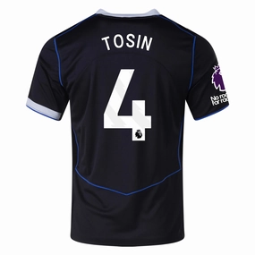 Stretch Fit Fabric Fast Reaction Nike Tosin Chelsea T90 Third Jersey w/ EPL   NRFR   CWCC Patch 25/26 (Black/Silver)