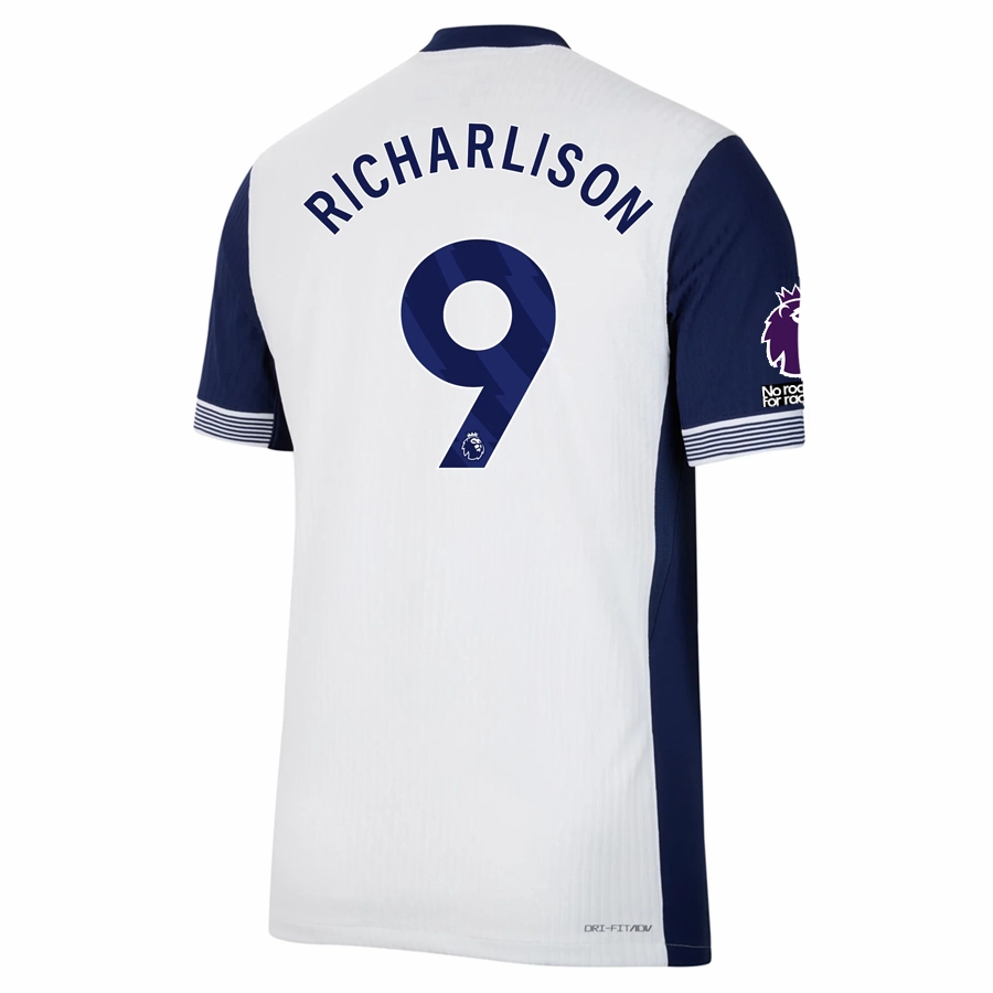 Power Form Easy Motion Nike Tottenham Authentic Richarlison Home Jersey w/ EPL   No Room For Racism Patches 24/25 (White/Binary Blue)