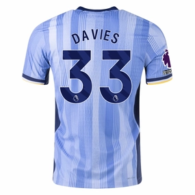 Nike Tottenham Ben Davies Authentic Away Jersey w/ EPL   No Room For Racism Patches 24/25 (Cobalt Bliss/Binary Blue) Chafe Free Non Chafe Stitching