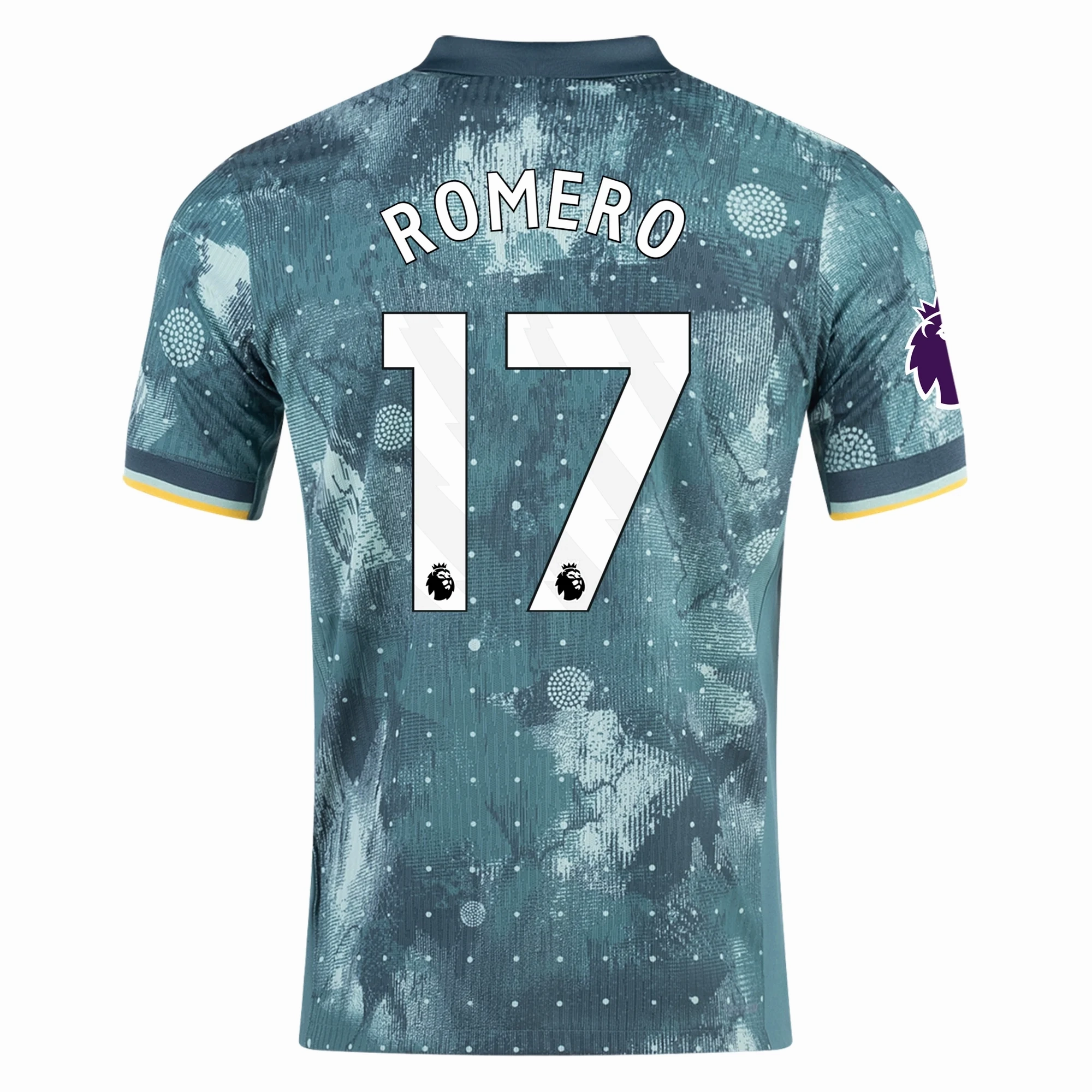 Snag Resistant Knit Nike Tottenham Christian Romero Third Jersey w/ EPL Patch 24/25 (Enamel Green/Bicoastal)