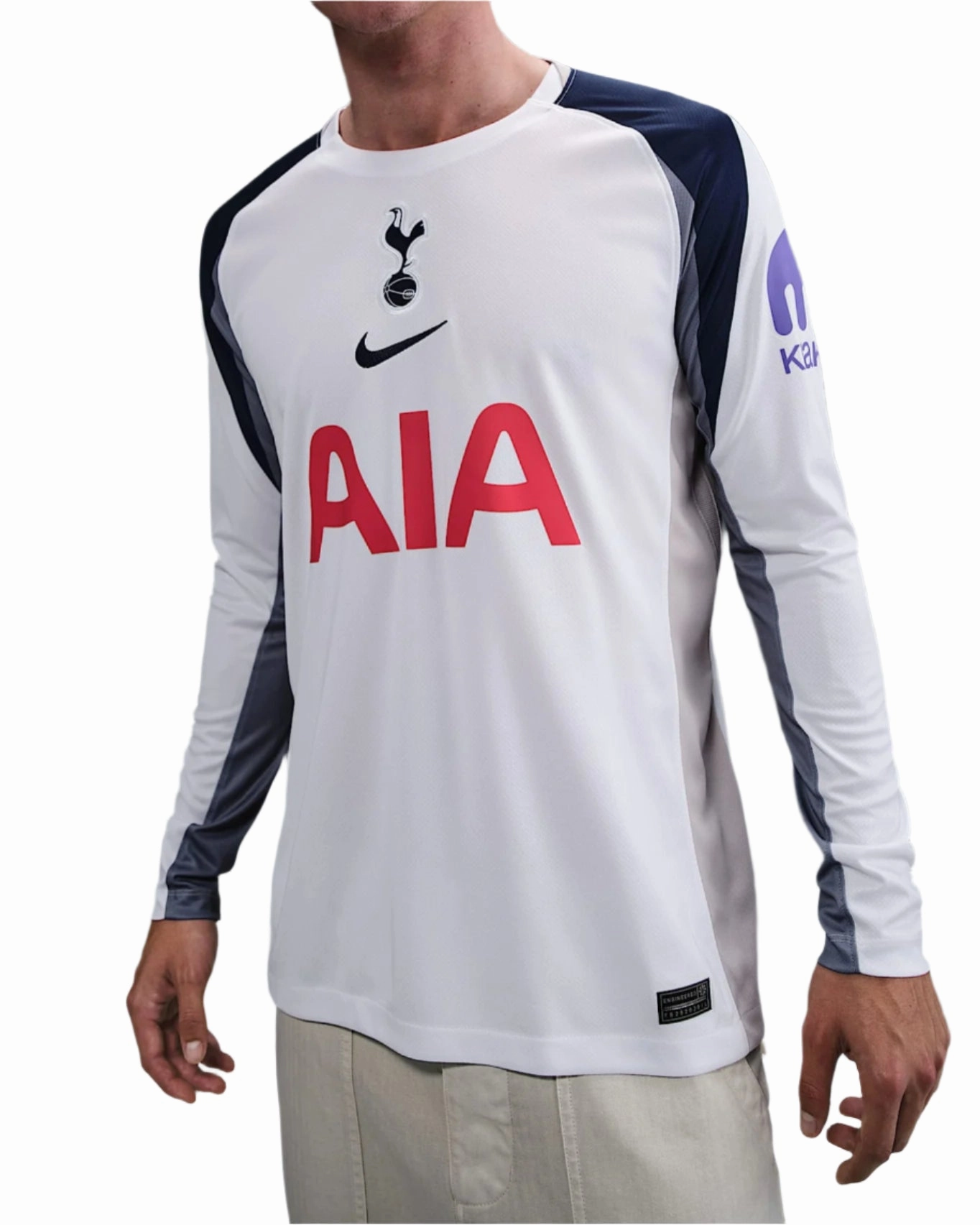 Nike Tottenham Hotspurs Home 25/26 Long Sleeve Jersey (White/Iron/Binary Blue) Compression Fit Engineering Multi Directional Flex