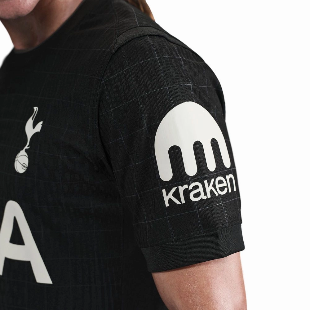 Nike Udogie Tottenham Hotspur Authentic Away Jersey 25/26 w/ EPL Patch (Black/Iron) Heat Transfer Labels