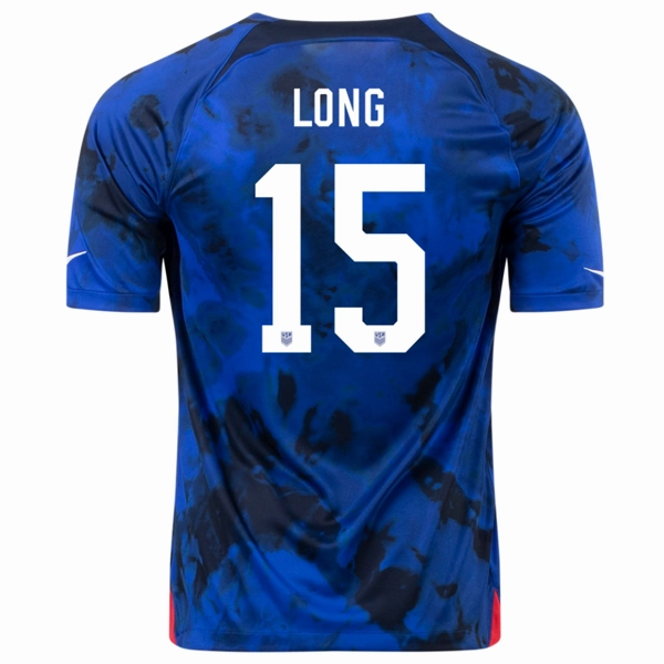 Low Profile Seams Bemberg Collar Finish Nike United States Aaron Long Away Jersey 22/23 (Bright Blue/White)