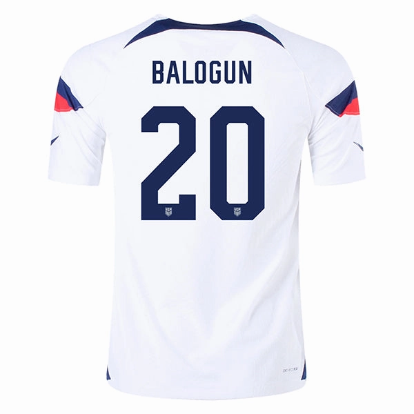 Nike United States Authentic Match Balogun Home Jersey 22/23 (White/Loyal Blue) Effortless Style Stretch Trim
