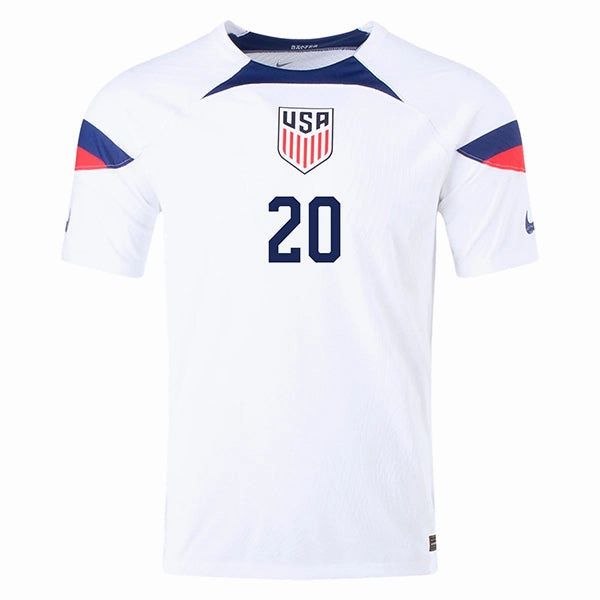 Nike United States Authentic Match Balogun Home Jersey 22/23 (White/Loyal Blue) Laser Cut Vents