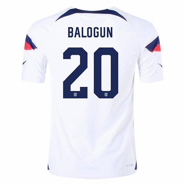 Tear Resistant Fabric Nike United States Authentic Match Balogun Home Jersey 22/23 (White/Loyal Blue)