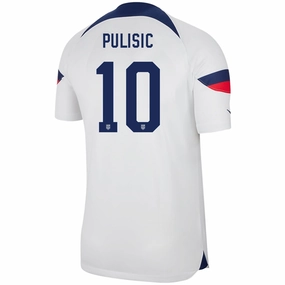 Flexible Knit Construction Nike United States Authentic Match Christian Pulisic Home Jersey 22/23 (White/Loyal Blue)