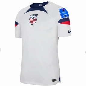 Nike United States Authentic Match Home Jersey 22/23 w/ World Cup 2022 Patches (White/Loyal Blue) Hybrid Fabric Blends Sporty Outfit