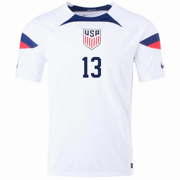 Nike United States Authentic Match Tim Ream Home Jersey 22/23 (White/Loyal Blue) Quick Recovery Fabric