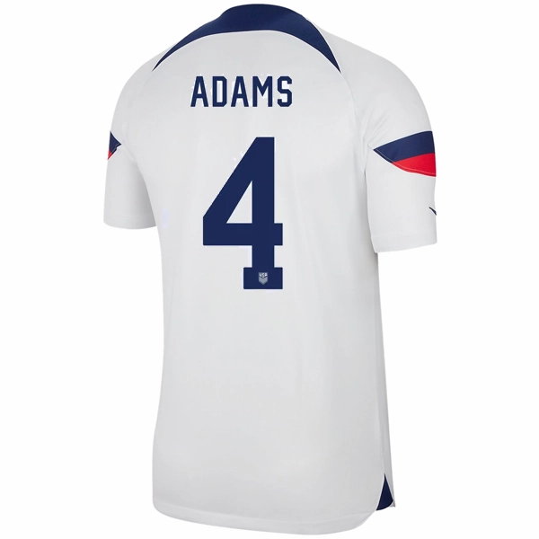 Nike United States Authentic Match Tyler Adams Home Jersey 22/23 (White/Loyal Blue) Hygroscopic Fiber Blend Power Form