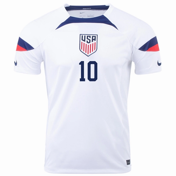 Air Mesh Nike United States Christian Pulisic Home Jersey 22/23 (White/Loyal Blue)