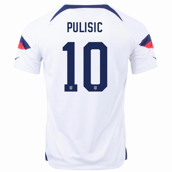 Reflective Trim Nike United States Christian Pulisic Home Jersey 22/23 (White/Loyal Blue)