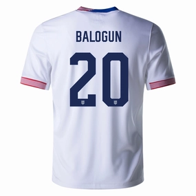 Nike United States Folarin Balogun Home Jersey 24/25 (White) High Stretch Elastic Cuffs