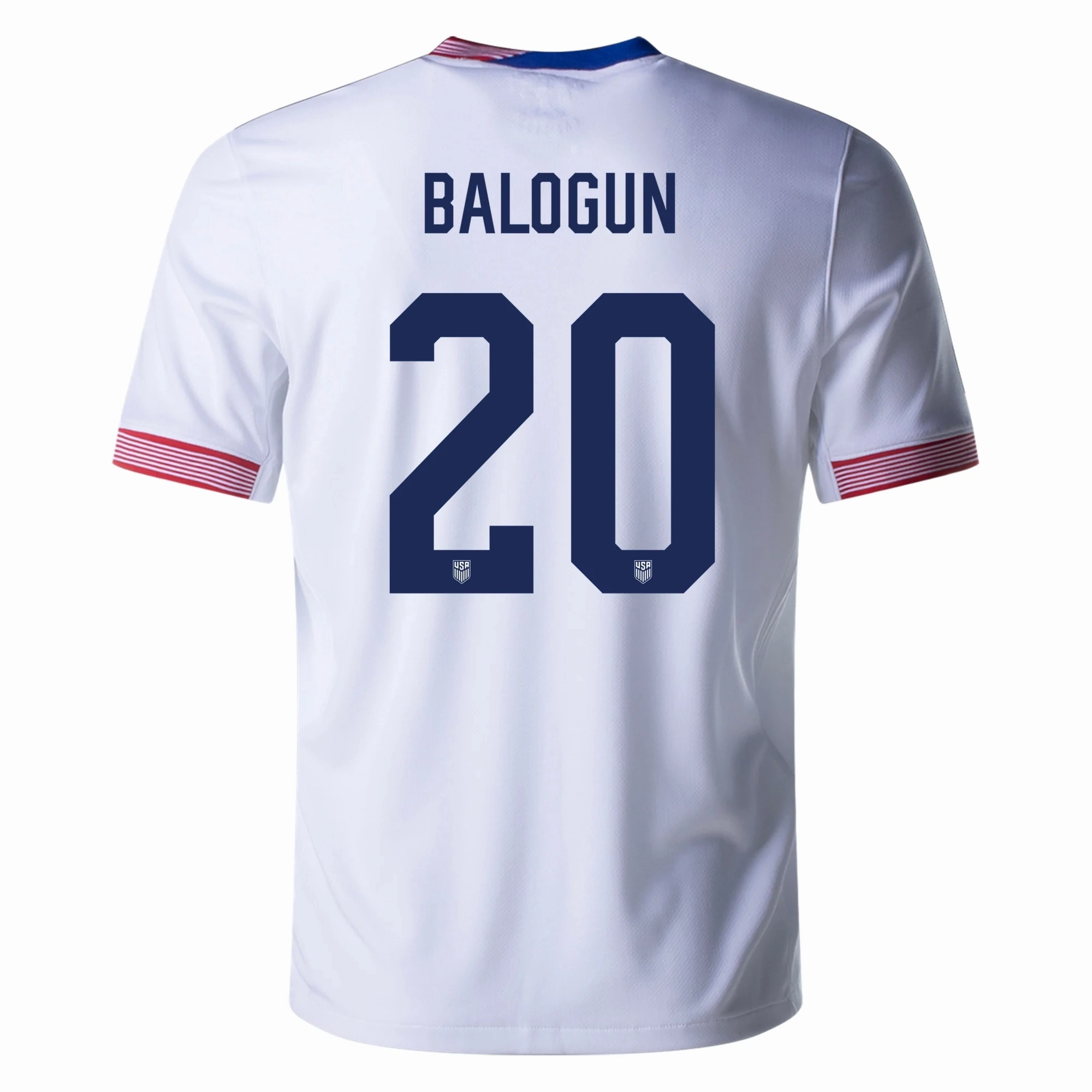 Nike United States Folarin Balogun Home Jersey 24/25 (White) High Stretch Elastic Cuffs