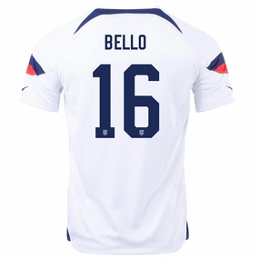 Nike United States George Bello Home Jersey 22/23 (White/Loyal Blue) Soft Texture